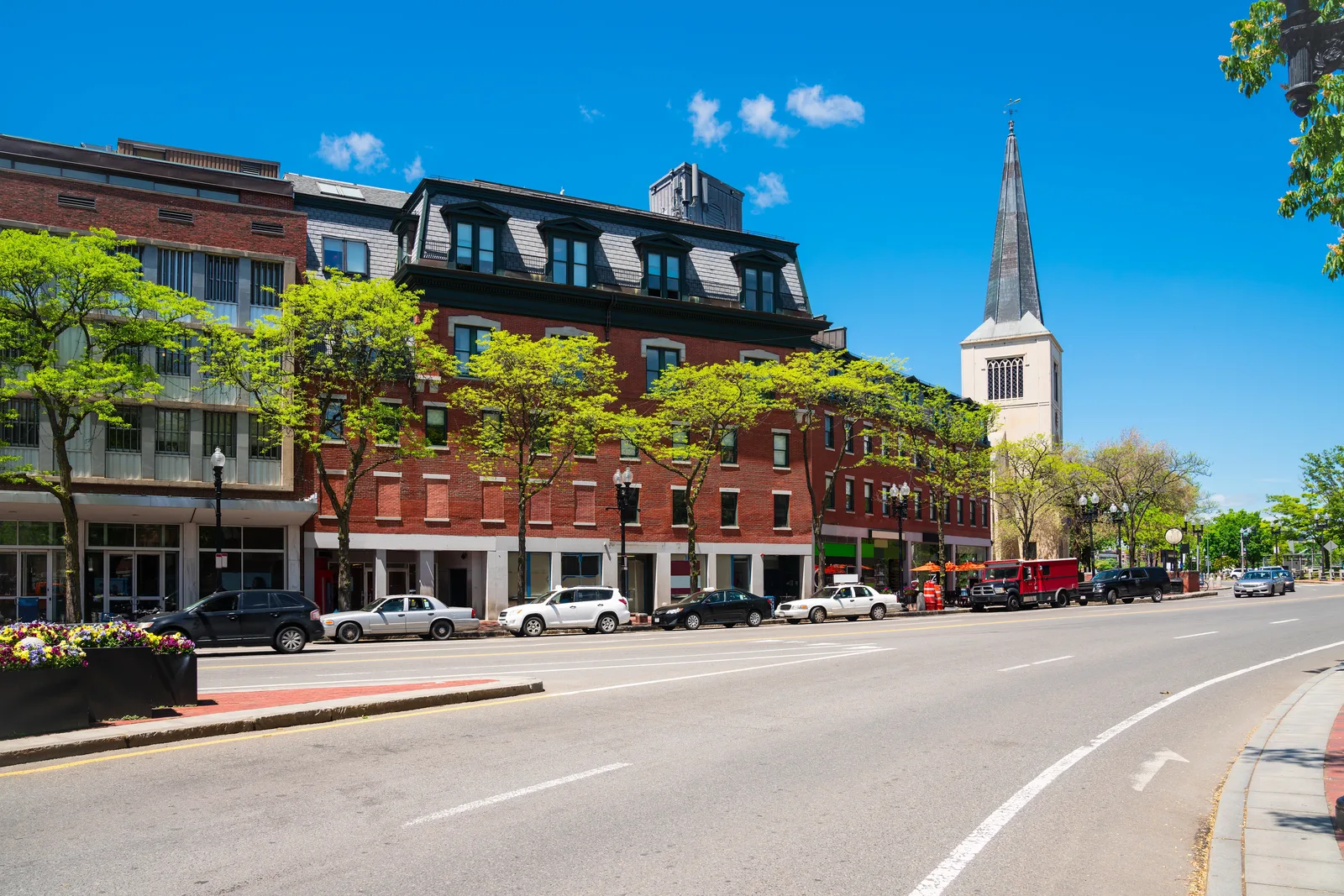 A Cambridge, Massachusetts streetscape representing local municipal public works infrastructure.